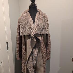 Le Chateau Taupe Cardigan Sweater